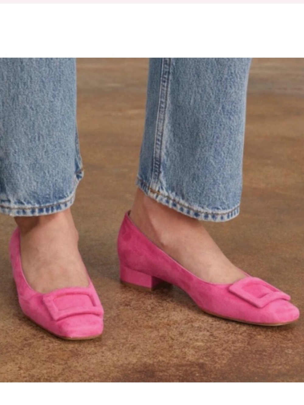 Ann Mashburn Buckle Shoe Pretty Pink Suede Ballet Sz 40.5